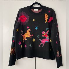 Merino Wool, Cozy, Fun Zodiac Sweater. Worn Once. Excellent Condition. Fun Sweater, Gift Inspo, Gifts For Sister, Holiday Sweater, Sweater Design, Cool Sweaters, Spring 2024, Wool Sweater, Ants