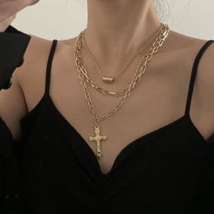 Trendy Gold Cross Jewelry, Trendy Cross Necklace With Adjustable Chain, Queen Bees, Link Necklace, Chemicals, Jewelry Pieces, Cross Necklace, Gold Filled, Water Resistant