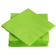 lime green napkins stacked on top of each other