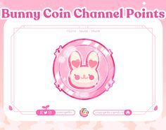 bunny coin channel points on the screen with an image of a rabbit face in the center