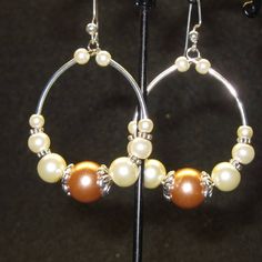 Caramel/White Simulated Pearl Teardrop Earrings With Silver Accents. 2.25 Inches From Top Of The Ear Wire. Brand New, Never Worn Nwt. Handmade By Me, The Sparkliefiend! Brown Pearl Drop Earrings As Gift, Brown Pearl Drop Earrings For Gift, Elegant Brown Hoop Earrings For Everyday, Elegant Brown Hoop Earrings, Handmade Beige Hoop Earrings Elegant, Handmade Elegant Beige Hoop Earrings, Handmade Beige Elegant Hoop Earrings, Elegant Handmade Beige Hoop Earrings, Pearl Teardrop Earrings