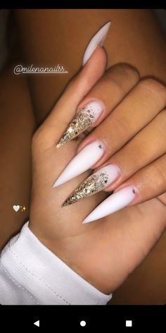 Girls Nail Designs, Sassy Nails, White Acrylic Nails