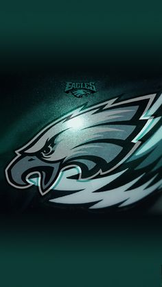 the philadelphia eagles wallpaper is green and has an eagle on it's side