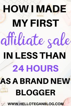 the words how i made my first certificate sale in less than 24 hours as a brand new blogger