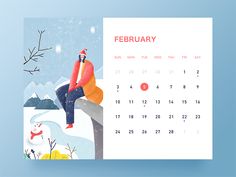 a calendar with a person sitting on a bench in the snow