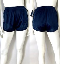 "Vintage 80's Deadstock, Navy Blue, Nylon, Running Shorts (XS/S) These shorts come in navy blue nylon with built in navy undies, has an elastic waistband and front inside tie closure. The fabric is thin, light weight and does not stretch. By Cascade Sport. 100% Nylon Made in USA *These shorts are in e condition. *The mannequin is a size 4. Size: (XS/S) Modern Day 0/2/4 (Tag Size: Med) Waist: 24\"-27\" (stretchy elastic) Hips: up to 38\" Inseam: 1 1/2\" Rise: 12\" (front) 13\" (back) Leg Opening: 11 1/2\" (side to side) Weight: 3 oz *Follow Freshandswanky on Instagram" Skorts, Running Shorts, Short Outfits, Size 4, Navy Blue, Womens Shorts, Running, Navy, Clothes For Women