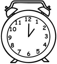 an alarm clock with the hands pointing to five o'clock, vintage line drawing or engraving illustration