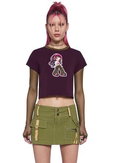 base Pant Boots, Dolls Kill Outfits, Suede Pants, Graphic Top, Mesh Sleeves, Purple Top, Short Long, Long Sleeve Crop, Y2k Fashion