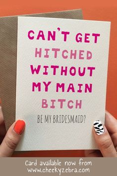 Bridesmaid Cards Funny, Maid Of Honour Proposal, Funny Bridesmaid Proposal, Her Laugh, Bridesmaid Funny, Bridesmaid Invitation