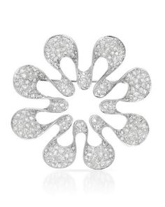 2.84ctw Diamond Flower Brooch in 18k White Gold Diamond Flower Brooch, Argentium Silver Jewelry, Wedding Brooch, Pretty Flower, Argentium Silver, Diamond Flower, I Love Jewelry, White Sapphire, Flower Brooch