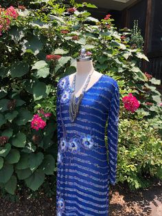 "Thank You If You Favored One of My Items! You Will Receive 10% Off an Item of Your Choice, Unless It Is on Sale, CODE17. Thank You LOVELY 70's FLORAL SEQUIN Dress/70's Beaded Dresses/Blue Silk Beaded Dress/Silk Dress/70's Silk Dress/Floral Beaded Dress/Mint Condition Circa 70's FLORAL SEQUIN Dress You Are Currently Viewing a Beautiful Vintage 1970's Blue Silk Floral Beaded Sequin Dress. This Gorgeous Silk Royal Blue Sequin and Beaded Dress Features Silver and Blue Flowers, Long Sleeves, and a V Embellished V-neck Fitted Flapper Dress, Bohemian Flapper Dress With Sequins For Party, Beaded Sequin Dress For Evening In Spring, Spring Cocktail Flapper Dress With Sequins, Silk V-neck Dress With Sequins, Bohemian Embellished Fitted Flapper Dress, Vintage V-neck Sequin Dress, Bohemian Hand Embellished Summer Dresses, Summer Bohemian Hand Embellished Dresses