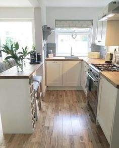 the kitchen is clean and ready for us to use in its new owner's home