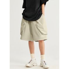 Spring/Summer Casual Cargo Shorts Fabric: 100% Polyester Size: S, M, L, XL Multiple Color Selections: Black, Gray, Apricot  Season: Spring, Fall, Summer