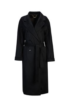 Luxury Black Wool Coat With Double Button Closure, Luxury Oversized Pea Coat With Notch Lapel, Luxury Black Wool Peacoat, Luxury Black Double Button Peacoat, Luxury Black Wool Coat With Hidden Buttons, Luxury Oversized Notch Lapel Pea Coat, Luxury Timeless Wool Coat With Double Button, Luxury Black Single Breasted Pea Coat, Luxury Black Classic Sweater Coat