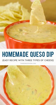 homemade quesadilla dip recipe with three types of cheese