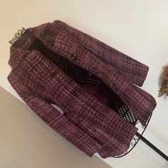 Purple Wool Tweed Coat By Banana Republic. Size Petite Sm Fitted Tweed Pea Coat For Fall, Purple Wool Outerwear For Work, Long Sleeve Tweed Pea Coat For Fall, Elegant Purple Wool Outerwear, Tweed Coat, Suit Jackets, Color Purple, Blazer Suit, Banana Republic