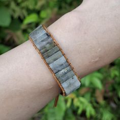 Handmade natural stone bracelet Natural Stones Leather Bracelet Gift, Adjustable Labradorite Bangle Bracelet, Adjustable Natural Stone Bracelet, Adjustable Labradorite Gemstone Beads Bracelets, Adjustable Natural Stone Wristband, Retro Bracelet, Men Bracelet, Bracelet Men, Bracelet Women