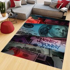 the rug has money all over it