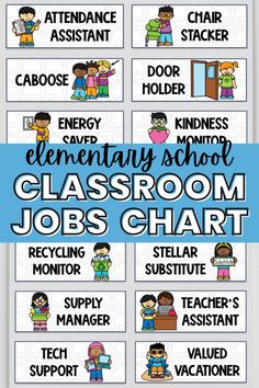 classroom jobs chart for elementary students