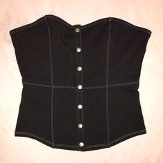 Express One Eleven Tube Top, Size Medium, Black, New With Tags! 7 Buttons Decorate The Front. Any Questions? Feel Free To Ask! Don’t Forget To Bundle And Save! Made In Indonesia. 95% Cotton/5% Spandex. Machine Washable. Id#508249 11/17 Style #06424720 Upc 13907129 Black Stretch Top With Button Closure, Black Stretch Tops With Button Closure, Stretch Black Tops With Button Closure, Edgy Black Tops With Button Closure, Edgy Fitted Tops With Button Closure, Black Cotton Top For Night Out, Tube Top, Womens Tops, Women Shopping