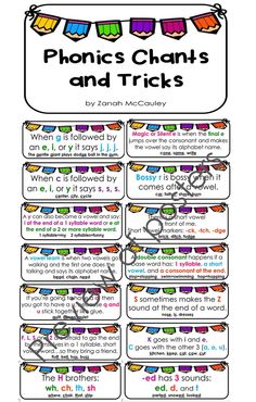 the phonic's charms and tricks bookmarks for children to use in their classroom