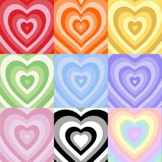 many hearts are arranged in different colors