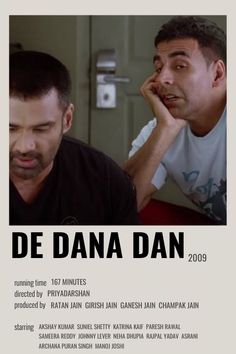 a movie poster for the film de dana dan with two men looking at each other