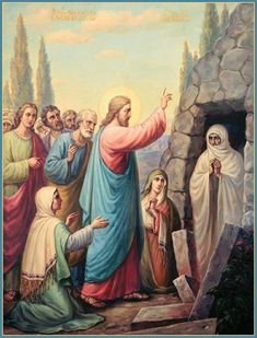 an image of jesus in the wilderness with many other people and one is pointing at him