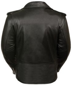 Milwaukee Leather LKL2700 Women's Classic Black Premium Leather Motorcycle Vintage Jacket with Side LacesOutside Features Made of Premium Milled Cowhide 1.2-1.3mm Thick Leather Asymmetrical Front Zipper Closure Classic Snap Down Lapel Collar (Full Closure with Hidden Snap Buttons To Keep Wind Out when Fully Zipped) Built-In Half Adjustable Belt 2 Outside Hand Pockets with Zipper Closure 1 Outside Chest Pocket with Zipper Closure 1 Outside Coin Pocket with Snap Button Flap Closure Zipper Cuffs wi Classic Long Sleeve Solid Color Biker Jacket, Classic Long Sleeve Solid Biker Jacket, Classic Black Leather Jacket With Pockets, Classic Black Long Sleeve Leather Jacket, Classic Black Biker Jacket For Work, Moto Style Long Sleeve Business Outerwear, Classic Black Long Sleeve Biker Jacket, Long Sleeve Moto Outerwear For Business, Business Moto Outerwear With Long Sleeves