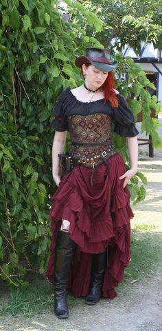 Steampunk Cowgirl, Saloon Girl Dress, Renfaire Outfit, Western Victorian, Diy Girls Costumes, 80s Party Costumes, Saloon Girl Costumes, Maid Halloween, Wench Costume