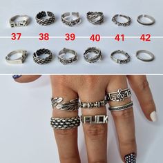 Trendy Silver Initial Open Ring, Hypoallergenic Metal Midi Rings With Open Design, Silver Stackable Metal Midi Rings, Trendy Nickel-free Silver Midi Rings, Hypoallergenic Metal Midi Rings, Adjustable Hypoallergenic Metal Midi Rings, Trendy Nickel-free Midi Rings, Hammered Rings, Geometric Ring