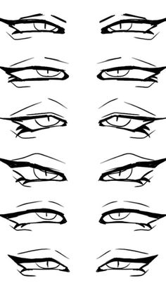 the different types of eyes drawn in black and white