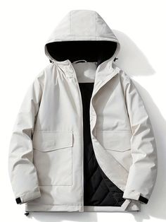 Jackets Fashion Casual, Hooded Jacket Men, Winter Parka, Winter Fabric, Hooded Parka