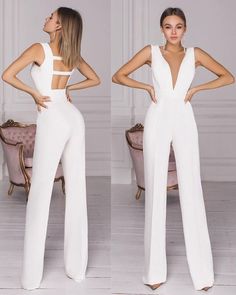 White Jumpsuit Formal, Bridal Pant Suit, Bridal Romper, Jumpsuit Wedding, Wide Leg Pants High Waisted, White Wedding Suit, Formal Jumpsuit, Bridal Jumpsuit