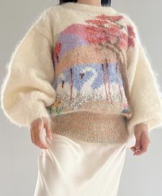 Silk Lace Dress, Unique Knitwear, Vintage Knitwear, 자수 디자인, Silk Lace, Mohair Sweater, Knitwear Design, Knit Fashion, Knitting Inspiration