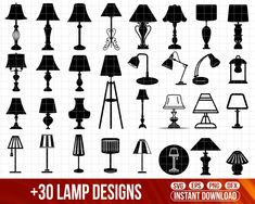 the 30 lamp designs are available for free to use on your website or appliance