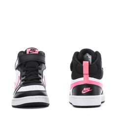 Crafted with a classic hoops design, the Nike Court Borough Mid 2 kids' athletic shoes are perfect for the sports fan in your life who loves basketball. These mid-cut collar shoes are perfect for playing sports and everyday comfort. The lace-up system adds support, while the rubber cup sole provides comfort and cushioning to keep your kiddo moving with ease. Durable leather upper. Hook-and-loop strap for secure fit. Padded collar and tongue. Stitched rubber cup sole for extra cushioning and comf Nike Casual Basketball Sneakers, Sporty High-top Basketball Shoes With Elastic Laces, Mid-top Fade-resistant Training Sneakers, Mid-top Training Sneakers, Nike Sporty High-top Basketball Sneakers, Mid-top Fade-resistant Basketball Sneakers, Mid-top Fade-resistant Sneakers For Basketball, Casual High-top Jordan Shoes For Sports Events, Nike Sporty Mid-top Skate Shoes