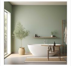 a white bath tub sitting next to a window