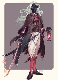 Dnd Fey Character, Fire Genasi, Look Back At It, Dnd Elves, Blood Hunter, Dark Elves, Dark Elf