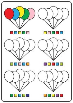 the worksheet to learn how to draw balloons with colored pencils and markers