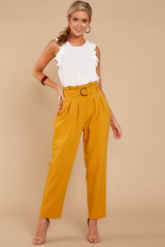 Chic Goldenrod Pants - Straight Leg Pants - Pants - $42.00 – Red Dress Boutique Winter Bridal Shower Outfit, Bridal Shower Outfit For Guest, Shower Outfit For Guest, Rainbow Striped Top, Winter Bridal Showers, Shower Outfits, Bridal Shower Outfit, Chic Pants, Bridal Shower Dress