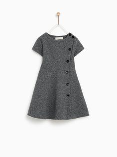 Image 1 of PLUSH DRESS WITH BUTTONS from Zara Plush Dress, Baby Mode, Kids Dress Wear, Dress With Buttons, Baby Dress Design, Girls Frock Design, Girl Dress Patterns, Kids Fashion Dress