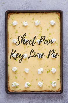 sheet pan key lime pie with text overlay