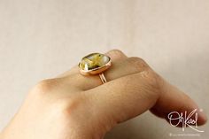 Oval Golden Rutile Quartz Ring Bezel Set Ring Statement Bezel Set Ring, Ring Bezel, Set Ring, The Stone, Bezel Setting