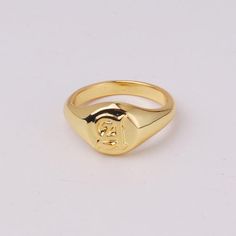 Unique gold filled initial old English signet rings. It's very difficult to make the engraving. It takes many time for craftsmen to make them dainty. Great affordable unique gifts for you and yours.- fixed size. Available for open back. US6.5 size.- inside ring diameter 17mm- tall 21.6mm- 1pcs, available for different letters or popular letters. Initial S, S Name, Letter Ring, Signet Rings, Boutique Brands, Unique Christmas Gifts, Old English, Boutique Shop, 2 Set