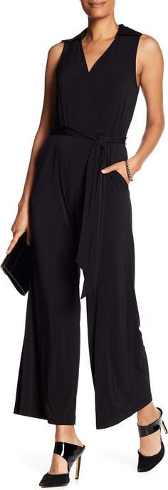 Nina Leonard Solid Tie Waist Jumpsuit | Nordstromrack Elegant Belted Jumpsuit For Date Night, Chic Belted Strapless Jumpsuit For Party, Chic Belted Jumpsuits And Rompers, Night Out Belted Jumpsuits And Rompers, Elegant Strapless Jumpsuit For Summer, Chic Formal Summer Jumpsuits And Rompers, Chic Summer Formal Jumpsuits And Rompers, Elegant Strapless Jumpsuit For Summer Outings, Chic Solid Color Strapless Jumpsuit For Going Out