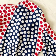 "💙❤️ An absolutely brilliant polka dotted blouse from the 60s that screams Mod Squad!! I love the sharp pointy collars and that slight bubble sleeve. This would be great with jeans or a pencil skirt! Condition: Excellent Label: King James Bust 38-40\" (fits smaller too) Length 25\" This item is clean and ready to wear. Comes from a smoke and pet free home. Don't forget to follow me on Instagram @tammaraclearshercloset for new listing alerts. This is shipping from Singapore. Standard post to the Retro Polka Dot Collared Tops, Retro Fitted Polka Dot Blouse, Retro Summer Polka Dot Blouse, Retro Polka Dot Summer Blouse, Retro Summer Blouse In Polka Dot, Thrift Manifestation, Pointy Collar, Mod Squad, Peacock Dress