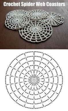 an image of some white doily on a wooden table and another photo of the same doily