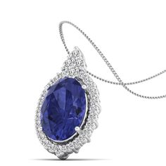 This elegant oval-shaped pendant features a stunning tanzanite surrounded by sparkling diamonds, creating a timeless and sophisticated piece of jewelry. Perfect for adding a touch of glamour to any outfit, this pendant is sure to make a statement and become a cherished addition to any jewelry collection. Metal: 14K Gold Setting Type: Prong Rhodium Finish: Yes, on White Gold Gemstone Details: Gemstone: Tanzanite Shape: Oval Average Dimensions: 11.55 x 8.88 MM Quantity: 1 Average Cut: Very Good Av Dance Jewelry, Birthstone Gifts, Ring Pendant Necklace, Sparkle Diamonds, Mens Wedding Bands, Bridal Rings, Pendant Earrings, Wedding Men, Diamond Pendant