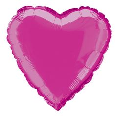 pink heart shaped foil balloon in the shape of a ballon, on a white background